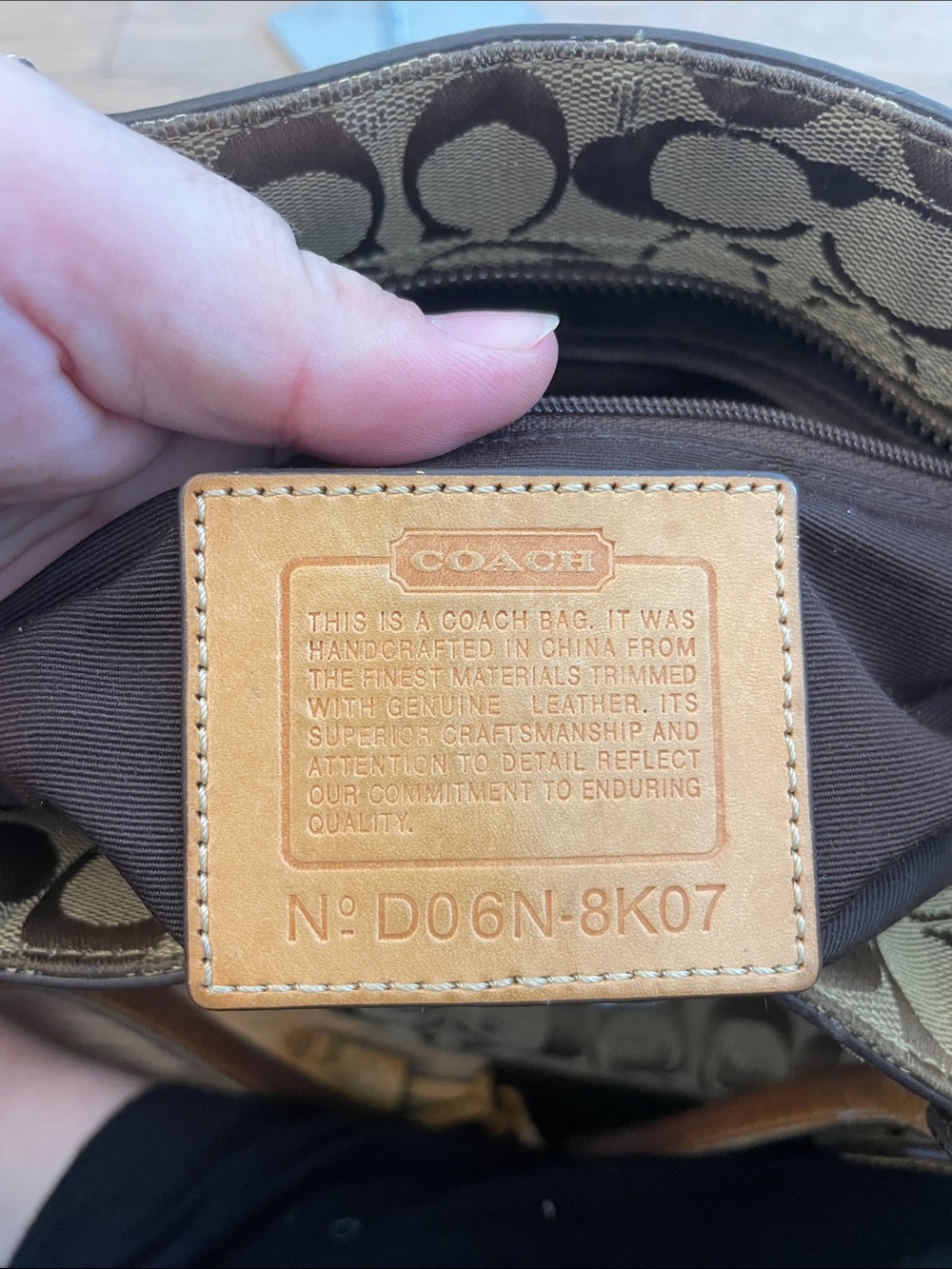 Coach Signature Jacquard Leather Trim Satchel Shoulder Bag Brown Tan - Picture 9 of 9